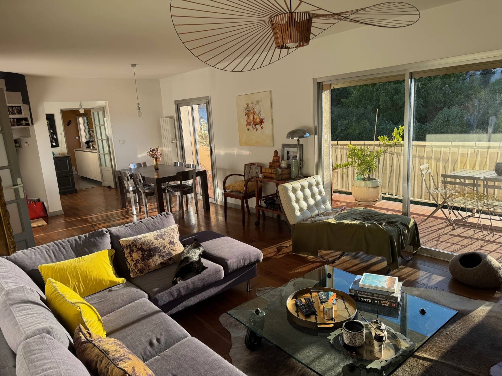 Grand séjour lumineux donnant sur terrasse